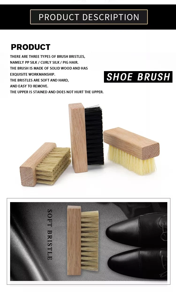 Factory Wholesale Plastic Hair Pig Hair Wooden Sneaker Shoe Cleaning Brush